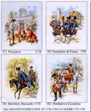 Ancien Rgime, srie 10 Infanterie Louis XV 1738-1750 cavalerie