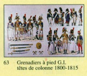Grenadiers  Pied GI, Ttes de Colonne 1800-1815