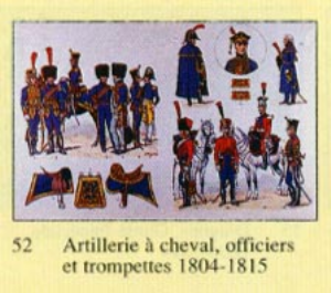 Artillerie  Cheval, Officiers et Trompettes 1804-1815