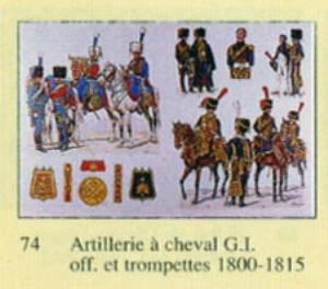 Artillerie  Cheval GI Off et Trompettes 1800-1815
